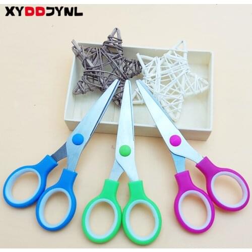 XYDDJYNL Different Colors 3 Pcs/Lot Cute School Stationery Student Scissors Paper Cutting for Kids Craft Cutter DIY Scrapbook