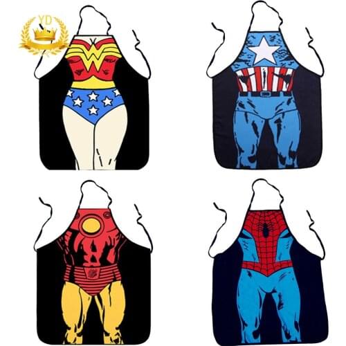 Funny Sexy Apron Superhero Waterproof Kitchen Cooking Aprons Dinner Party Cooking Bib BBQ Apron