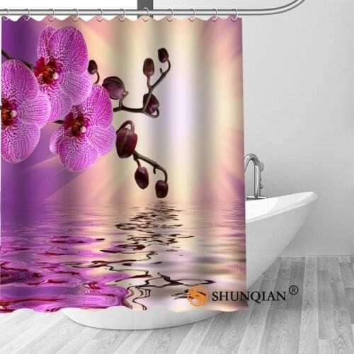 Custom Shower Curtain Orchid flower Bathroom Curtains High Quality Polyester Bath Curtain Home Hotel Bathroom Decoration