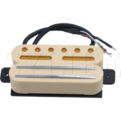 Yellow Copper & Plastic Dual Rail Humbucker Pickup for Electric Guitar
