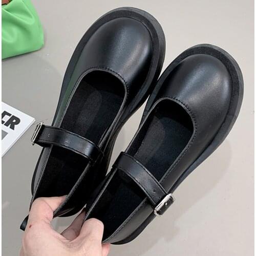 Fashion Spring Autumn Women Mary Janes Lolita Style New 2021 Platform Shoes Female Round Toe Casual Flats Shoes For Ladies