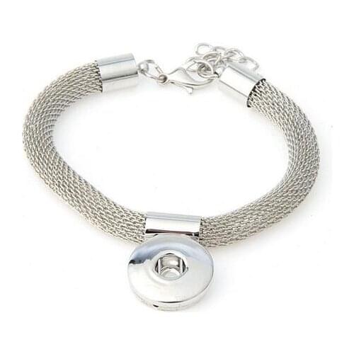 Snap Jewelry 18mm Snap Button Bracelet&Bangles Vintage Silver Buttons Bracelet Charm Bracelet For Women