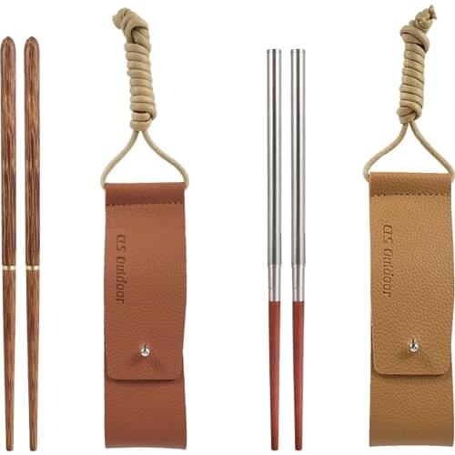 1Pair Folding Chopsticks with Storage Pouch Dinnerware Tableware Travel