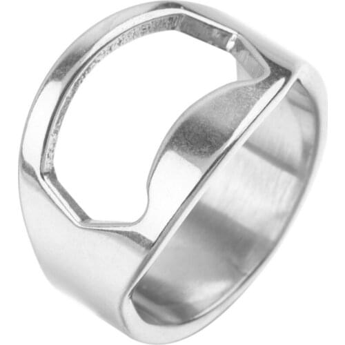 Aihogard 1 PC Beer Bottle Opener Kitchen Tools Unique Creative Versatile Stainless Steel Finger Ring-Shape Cans Wine Party Gifts