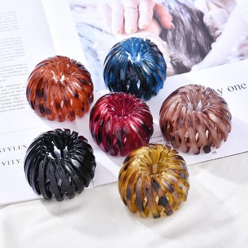 2021 New Fashion Temperament Female Resin Hair Claw Birds Nest Shape Ponytail Ball Hair Chuck Hair Clip Hair Accessory Girl