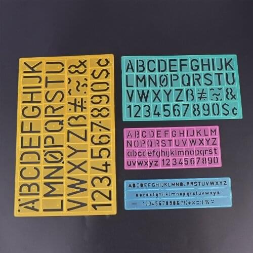 4pcs Graffiti Rulers Alphabetic Templates Numbers Alphabetic Symbols Hollow Children Learn Drawing Rulers (Random Color)