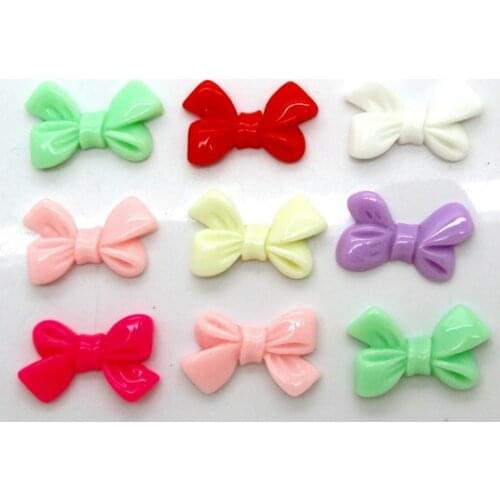 40Pcs Random Mixed Resin Bowknot Embellishments Flatback Cabochon Scrapbook Wedding Decoration Diy Craft Accessories