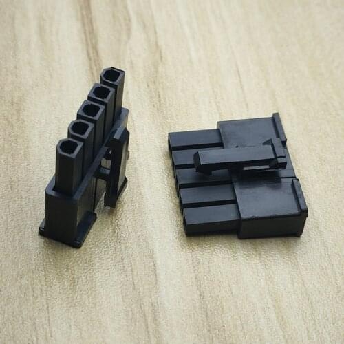 50PCS/1Lot 5557 4.2mm Single Row Black 1*5Pin 5P Male Plug Plastic Shell Housing For Car Computer Power Connector