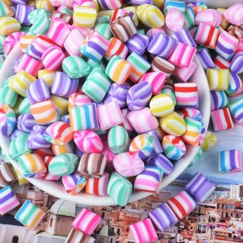 8pcs Kawaii Flat Back Polymer Clay Candy Sugar Swee DIY Resin Cabochons Crafts Making Phone Deco Scrapbooking DIY Accessories