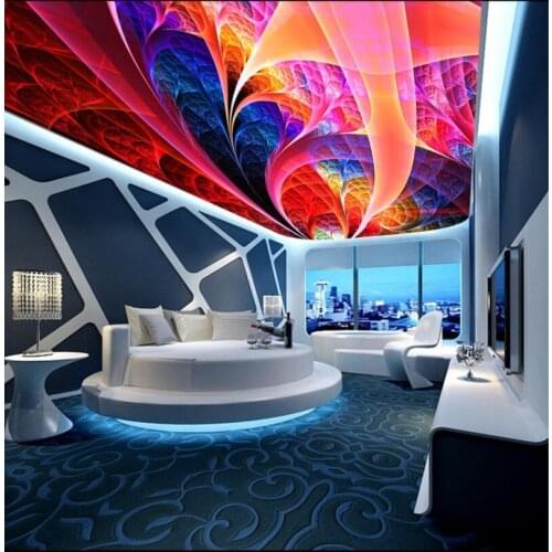 Abstract colorful spiral pattern ceilings mural 3d ceiling murals wallpaper
