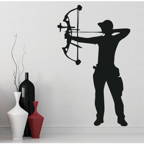 Crossbow Archer Wall Sticker Archery Hall Art Mural Door Window Vinyl Decals Removable Interior Decoration Sports Mural M987