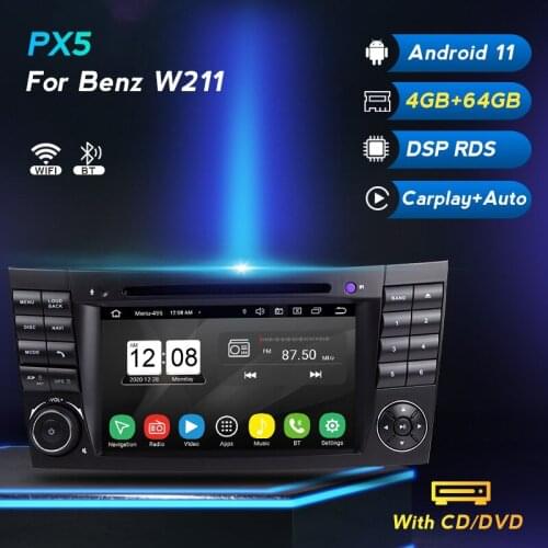 DSP 4G LTE Android 11 Car Multimedia DVD Player For Mercedes-Benz W211 E-Class E200 E220 E300 E350 E240 E280 Built-in Carplay