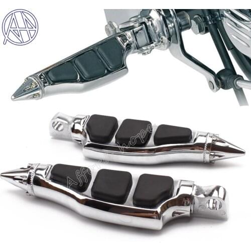 Free Shipping Spike Pegs Unique Stiletto Footrest Chroming Footpegs Pedal Fit For Harley Davidson Softail Sportster Dyna Custom