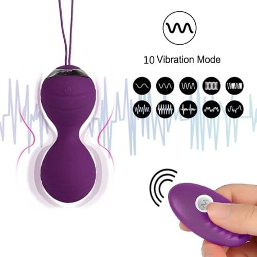 Wireless Remote 10 Speed Vagina Shrink Muscle Tighting Vibrator Kegel Ball Pussy Vaginal Exercise Ben Wa Ball Sex Toys for Woman