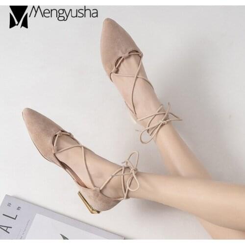 Cross-Tied pointed toe cover heels women sandals closed toe flat shoes women lace up low metal heels gladiator sandalias 2020