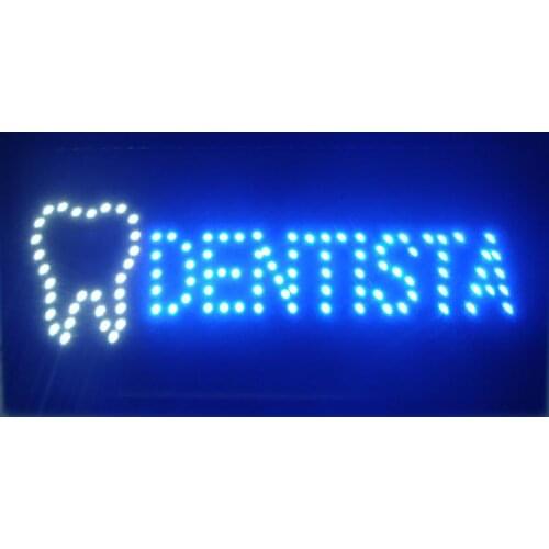 CHENXI LED Animated Dentista/Dentist Business Shop Sign Graphics Indoor 10X19 inch Wholesale of Dentist Business Open Signs