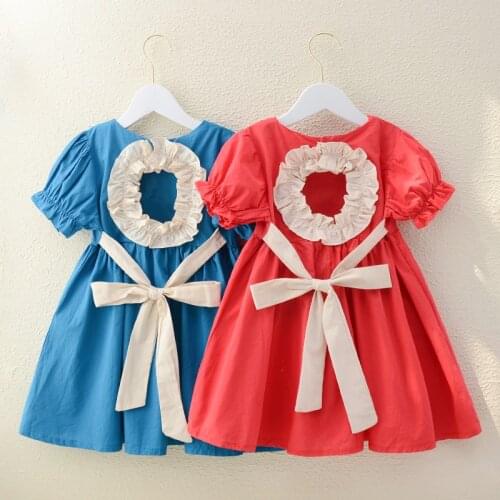 Kids Clothing Kids Dress Girls 2021 New Puff Sleeve Dress Kids Dresses for Girls Party Baby Girl Ball Gown 2 3 4 5 6Y