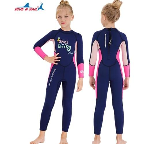 Wetsuit Kids 2.5mm Neoprene Suit Scuba Diving Surf Swim Suit Child Full Suits Girl Boy Thermal One Piece Long Sleeve Swimsuit