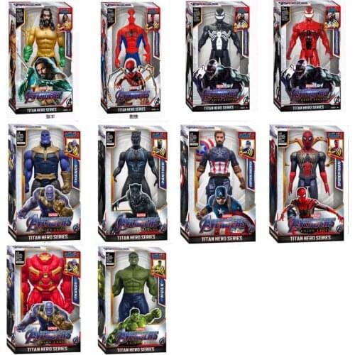 Disney 12-inch Avengers Thanos Black Panther Captain America Thor Iron Man Spiderman Action figure model Theres sound and light