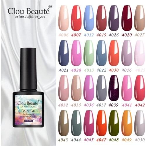 Clou Beaute New Arrivals 81 Color Semi-Permanent Gel Nail Polish Glitter 8ml Nail Art Soak Off Gel UV Nail Polish