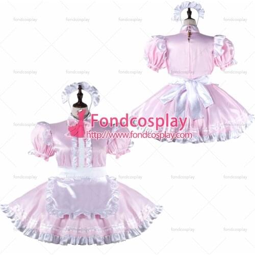 Sissy maid satin dress lockable Uniform cosplay costume Tailor-made[G2279]