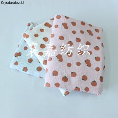 Tomato Print Cotton and Hemp Crepe, Double Decker, Childrens Clothing, Maternity Clothes, Mosquito Pants, Pajamas, Fabrics