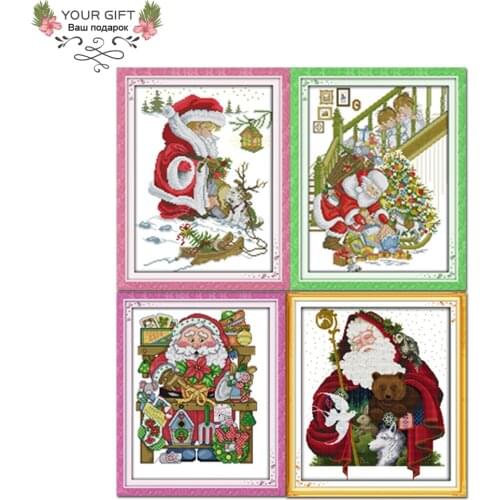 Joy Sunday R308(1)(4)(6)(7) Free Shipping Home Decoration Merry Christmas Cross Stitch Kits Cheap-Christmas-Ornament