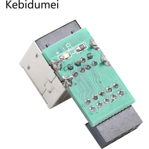 Kebidumei 20pcs Motherboard USB 2.0 adapter Internal PC 9Pin Female to 2 Port A Female Adapter Converter Motherboard PCB Board