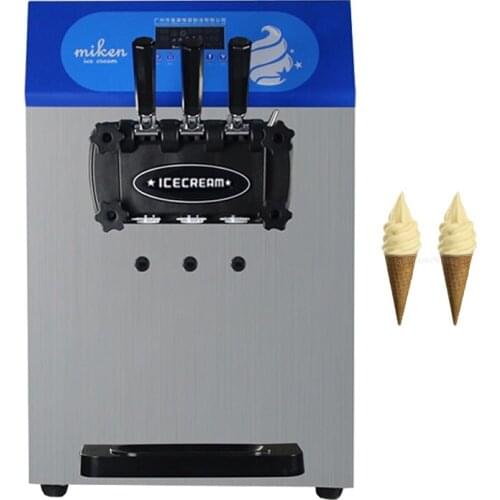 Commercial Soft Ice Cream Machine Electric Desktop Freeze Ice Cream Maker 3 Flavors Ice Cream Machine Vending