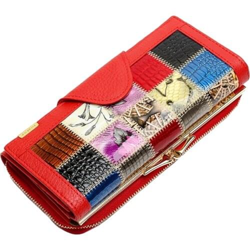 Leather Wallets Fashion Long wallet 2020 Plaid Student Coin Purse Card Holder Ladies Clutch Bag Small Female Purse