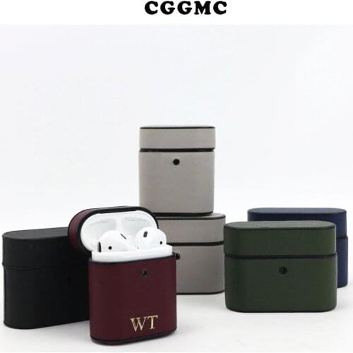 Saffiano Leather Bag Case For Apple AirPods Pro Bluetooth Wireless Earphone Leather Case For AirPods 1 2 Funda Charging Box Case