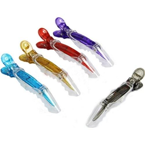 Colorful 10 Pcs/lot Sectioning Clips DIY Salon Hair Clips Plastic Transparent Clamps Hairdressing Grip Crocodile Hairpins