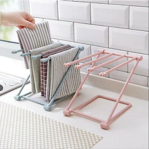 Creative Multifunctional Foldable Vertical Rags Kitchen Towels Hanger Table Storage Rack Cup Holder Racks