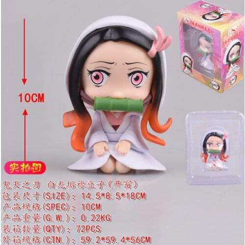 Anime Demon Slayer: Blade White Wugou Nezuko Q Version Doll Model Box Figure anime figure girl