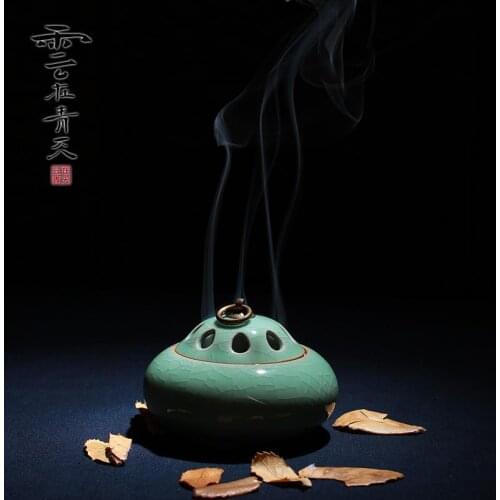 Celadon incense burner GE fragrance of sandalwood incense coil oil burner Yoga incense road of tea ceremony ceramics