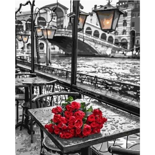 MaHuaf-W1299 at the rialto bridge coloring by numbers on canvas Wall decoration painting for living room