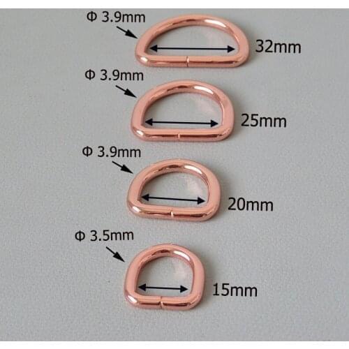 15mm 20mm 25mm 32mm Webbing Heavy Metal D Ring For Bag Backpack Straps Purse Shoes Cat Dog Collar Dee Buckles DIY Accessories