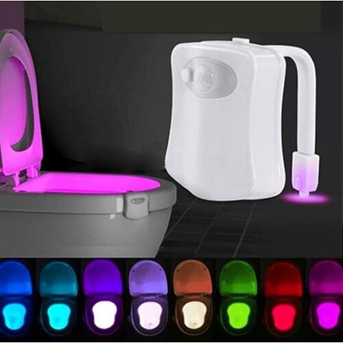 Night Light Sensor Toilet Lamp 8 Colors Backlight Toilet Bowl LED Luminaria Lamp Nightlight PIR Smart Night Light Lamp for Child