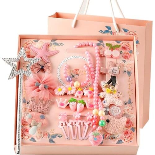 New baby hair accessories hairpin 28-piece set childrens hairpin gift box set