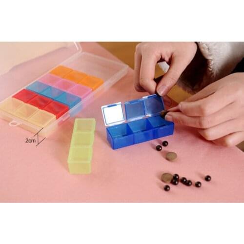 Empty Plastic Box Pill Tablet Medicine Organizer Transparent Color Weekly 7 Days 3-row Tray Storage Case 21 Compartment 1pcs