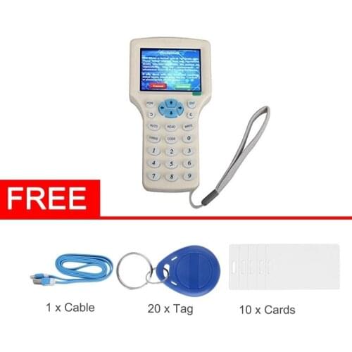 English 10 frequency RFID Card Nfc Reader WriterModule copy M1 13.56MHZ encrypted Duplicator Programmer USB NFC UID Tag Key Card