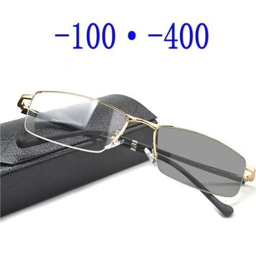 Sun Photochromic Finished Myopia Glasses Women Men Retro tr90 Eye Glasses Men Women Ultra Light Myopia Eyeglasses FML