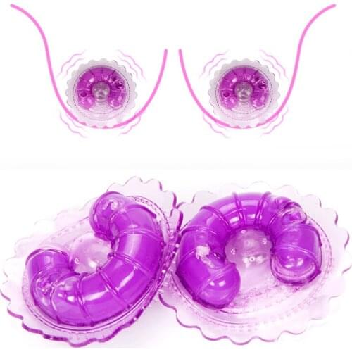 1 Pair Sex Nipple Clip Chest Paste Vibrators Flirting Nipple Massage Breast Stimulation Vibrator BDSM Bondage Sex Toys for Women