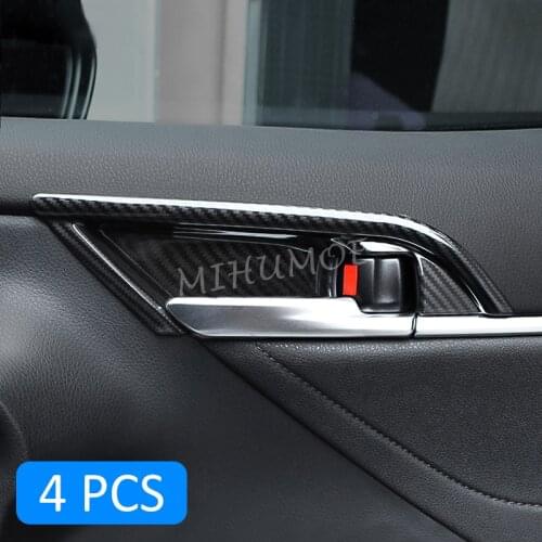 For 2018 2019 2020 Toyota Camry Carbon Fiber Interior Door Handle Surrounds Cover Trims