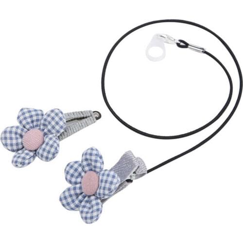 Care Ear Cleaners Blue Flower Hearing Aid Clip Anti‑Lost Fixation Cord Lanyard Clip Rope for Hearing Amplifier Ear