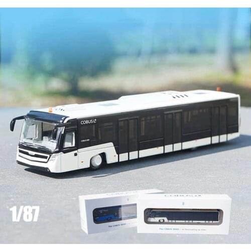 1:87 Airport-Bus shuttle bus alloy car model diecast metal toy aerodrome accessories plane airliner plane parts scene simulation