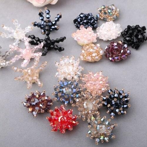 1pc Bling Multicolor Crystal Beaded Patches Sew On Clothes 3d Flower Stamen Shoes Hats Diy Applique Decoration Materials