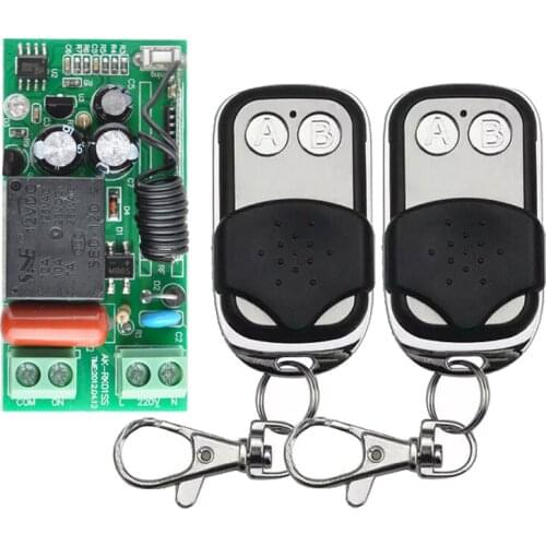 AC 220V 1CH 10A Wireless Remote Control Switch System 2 Button Remote Control for Light LED Lighting