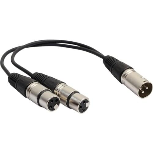 30cm 3Pin XLR 1 Male To 2 Female Audio Extension Cable Microphone Y Audio Splitter Cord Line for Mixer Recorder New