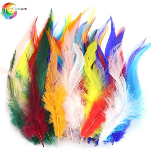 4-6inches Dyed Natural Rooster Feathers For DIY Jewelry /Hair Extension /Accessories Craft Decoration Plume 50PCS/lot